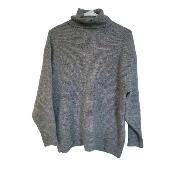 H&M Divided Women's Gray Acrylic/Poly/Wool/Spandex Knit Relaxed Fit Turtleneck S - Picture 1 of 8